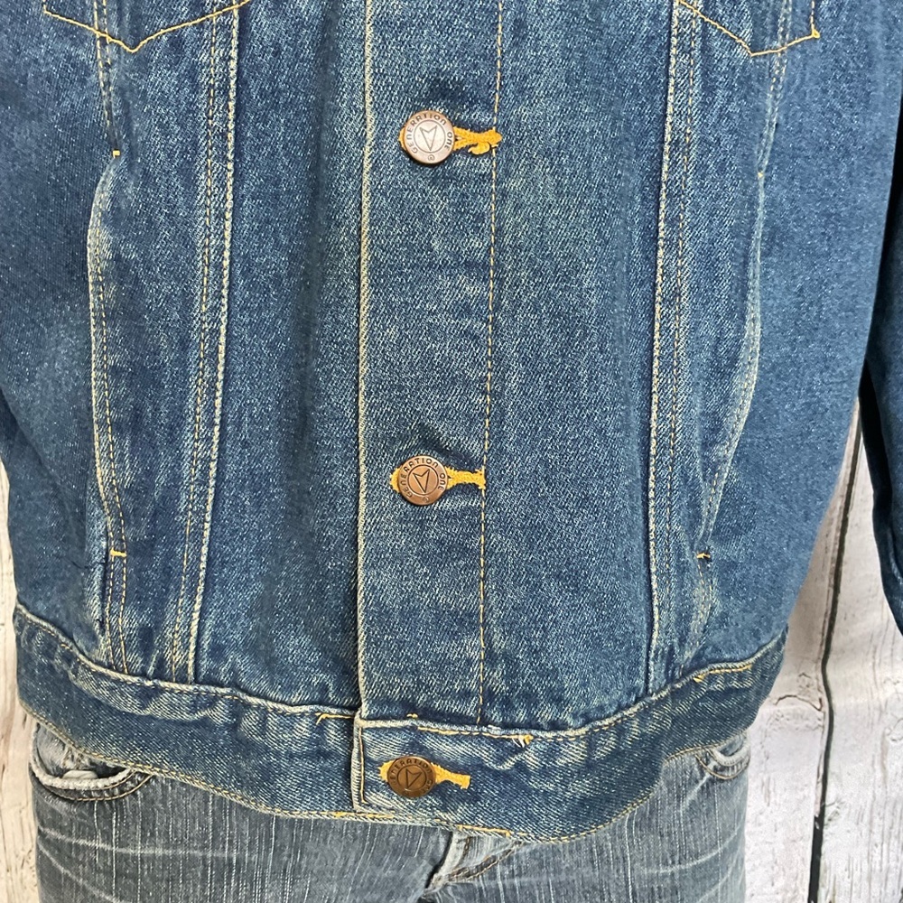 🌵HP🌵 Genuine Vintage Generation One Heavy Denim Trucker Jacket Mens XL - Picture 6 of 9
